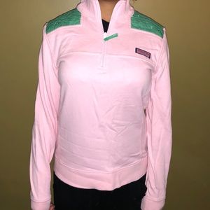 Pink &green Vineyard vines adult small shep shirt